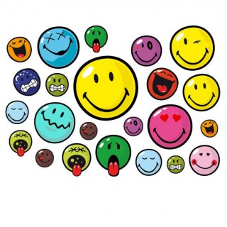 Fiets stickers smiley set Cartoon - 1