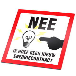 Vierkante Geen Nieuw Energiecontract Colportage Sticker - 1