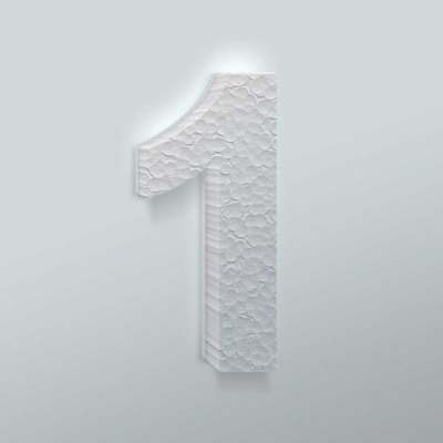 Piepschuim Cijfer 1 Arial - 1