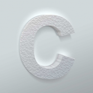 Piepschuim Letter C Arial - 1