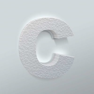 Piepschuim Letter C Arial - 2