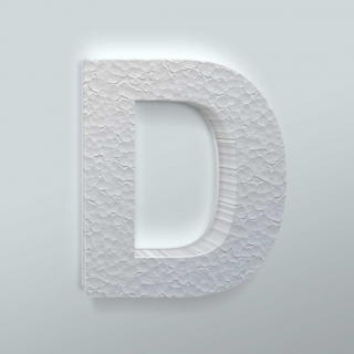 Piepschuim Letter D Arial - 2