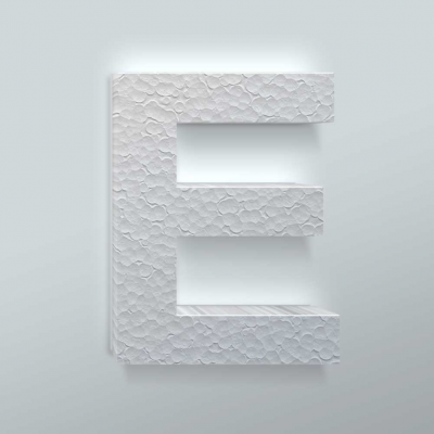 Piepschuim Letter E Arial - 2 Piepschuim Letter E Arial - 2