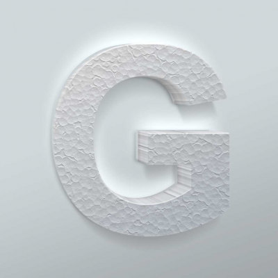 Piepschuim Letter G Arial - 2