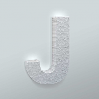 Piepschuim Letter J Arial - 1