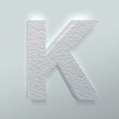 Piepschuim Letter K Arial - 2