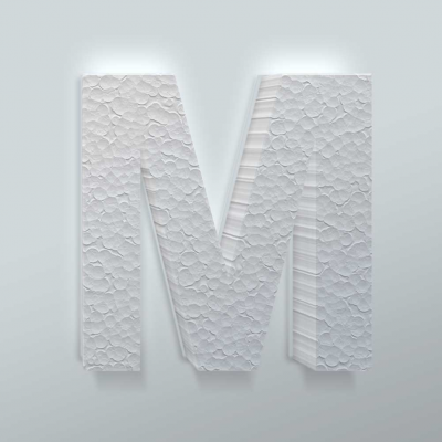 Piepschuim Letter M Arial - 2