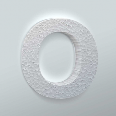 Piepschuim Letter O Arial - 2