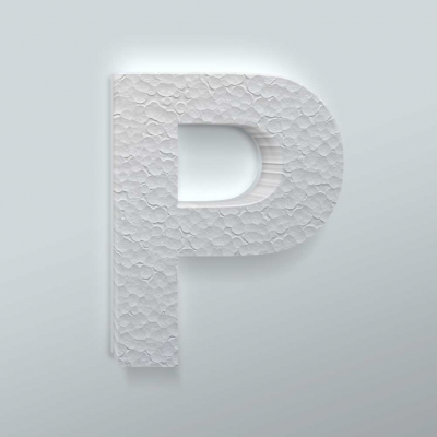 Piepschuim Letter P Arial - 1