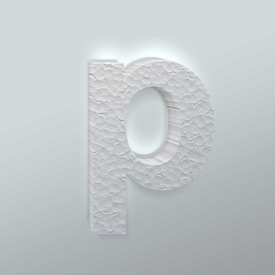 Piepschuim Letter P Arial - 2