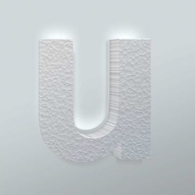 Piepschuim Letter U Arial - 1