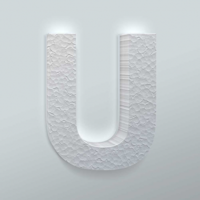Piepschuim Letter U Arial - 2