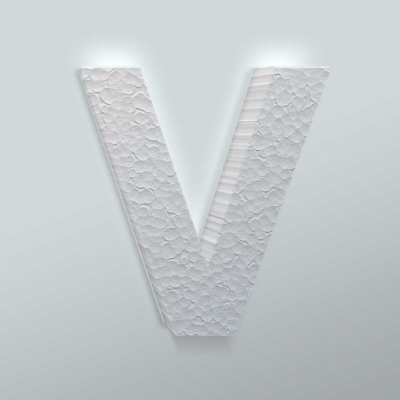 Piepschuim Letter V Arial - 1