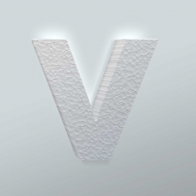 Piepschuim Letter V Arial - 2