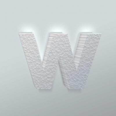 Piepschuim Letter W Arial - 1