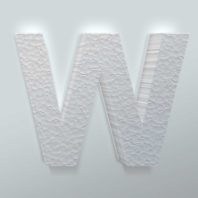 Piepschuim Letter W Arial - 2