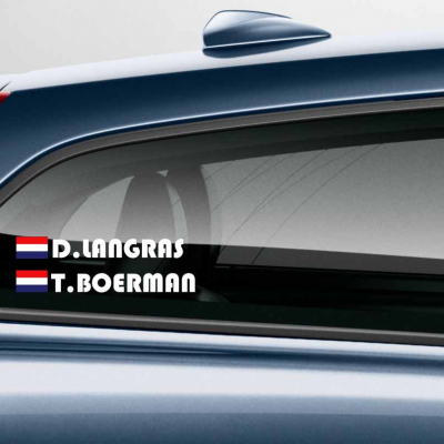 Rijdersnaam Sticker Bauhaus met vlag - 2