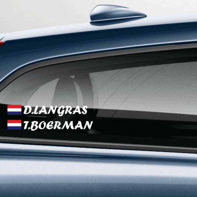 Rijdersnaam Sticker Forte met vlag - 1