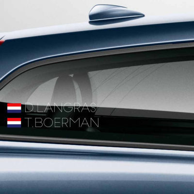 Rijdersnaam Sticker Slim Joe met vlag - 1