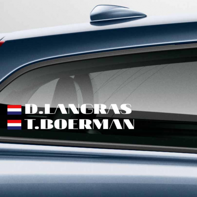 Rijdersnaam Sticker 20DB met vlag - 1