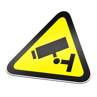 Cameratoezicht Pictogramsticker Waarschuwing Zwart Geel - 1 Cameratoezicht Pictogramsticker Waarschuwing Zwart Geel - 1