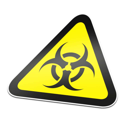 Biologisch Gevaar Pictogramsticker Waarschuwing Zwart Geel - 1