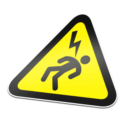 Bliksem Inslag Pictogramsticker Waarschuwing Zwart Geel - 1