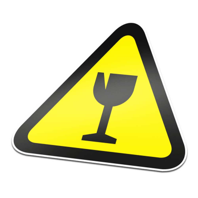 Breekbaar Pictogramsticker Waarschuwing Zwart Geel - 1 Breekbaar Pictogramsticker Waarschuwing Zwart Geel - 1