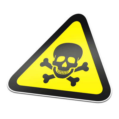 Dodelijk Pictogramsticker Waarschuwing Zwart Geel - 1