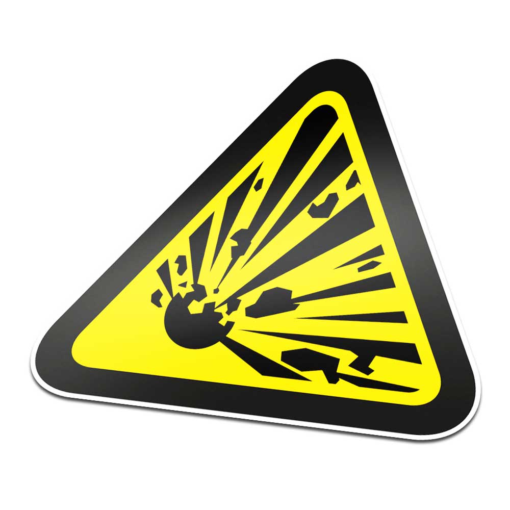 Explosive Stoffe Piktogramm Aufkleber Warnung Schwarz Gelb - 1