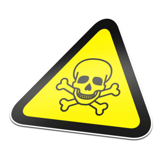 Piktogramm-Aufkleber für giftige Substanzen, Warnung: Schwarz, Gelb – 1