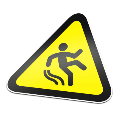 Gladde Vloer Pictogramsticker Waarschuwing Zwart Geel - 1 Gladde Vloer Pictogramsticker Waarschuwing Zwart Geel - 1