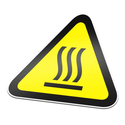Heet Oppervlak Pictogramsticker Waarschuwing Zwart Geel - 1