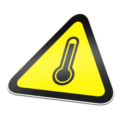 Hoge Temperatuur Pictogramsticker Waarschuwing Zwart Geel - 1