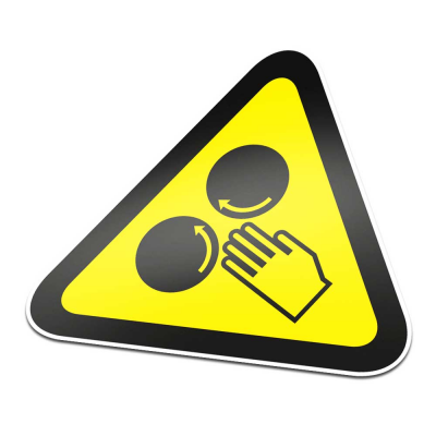 Knelgevaar 1 Pictogramsticker Waarschuwing Zwart Geel - 1