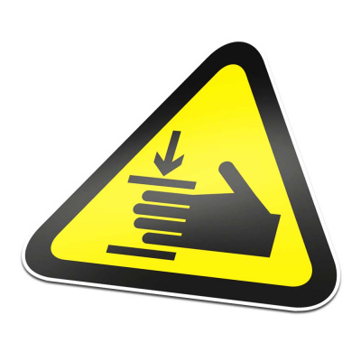 Knelgevaar 2 Pictogramsticker Waarschuwing Zwart Geel - 1