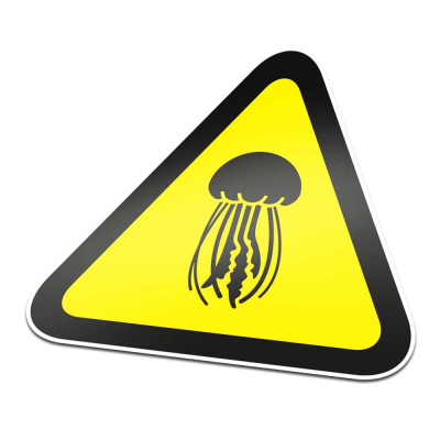 Kwallen Pictogramsticker Waarschuwing Zwart Geel - 1
