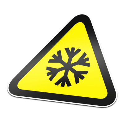 Lage Temperatuur Pictogramsticker Waarschuwing Zwart Geel - 1