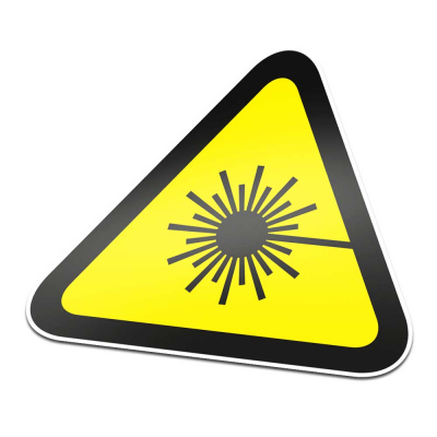 Laserstralen Pictogramsticker Waarschuwing Zwart Geel - 1