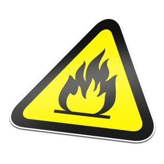 Piktogramm-Aufkleber „Warnung für brennbare Stoffe“ Schwarz Gelb - 1