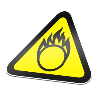 Piktogrammaufkleber „Oxidierende Stoffe“ Warnung Schwarz Gelb - 1