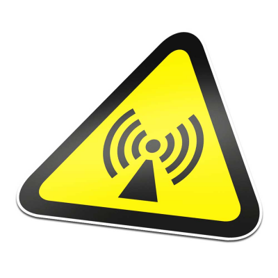 Straling Pictogramsticker Waarschuwing Zwart Geel - 1