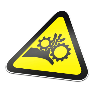 Tandwielen Pictogramsticker Waarschuwing Zwart Geel - 1