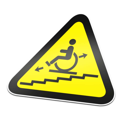 Traplift Pictogramsticker Waarschuwing Zwart Geel - 1