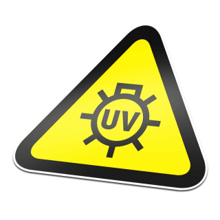 UV Licht Pictogramsticker Waarschuwing Zwart Geel - 1
