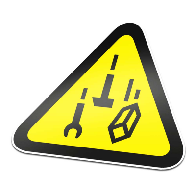 Vallende Objecten Pictogramsticker Waarschuwing Zwart Geel - 1