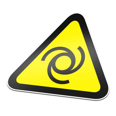 Zelfstartende Machine Pictogramsticker Waarschuwing Zwart Geel - 1