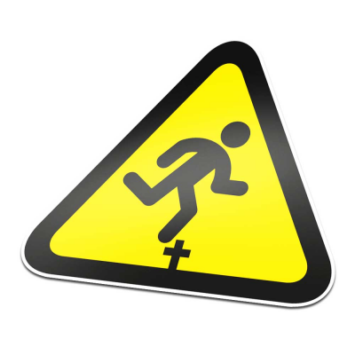 Uitstekende Objecten Pictogramsticker Waarschuwing Zwart Geel - 1