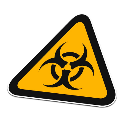 Biologisch Gevaar Pictogramsticker Waarschuwing Zwart Oranje - 1