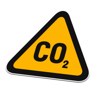 CO2-Piktogramm-Aufkleber Warnung Schwarz Orange - 1